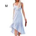 thumbnail image 5 of Jumpingount Vestido largo para mujer, vestido veraniego con tirantes finos para niñas, vestido Midi Swing, club de baile, vacaciones en la playa, Vestidos Azul METRO, 5 of 5