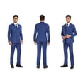 thumbnail image 4 of ETHAN Mens 3 Piece Suit Classic Fit Royal Blue Pinstripe Set for Young Men Homecoming Party Dress XXL, 4 of 7