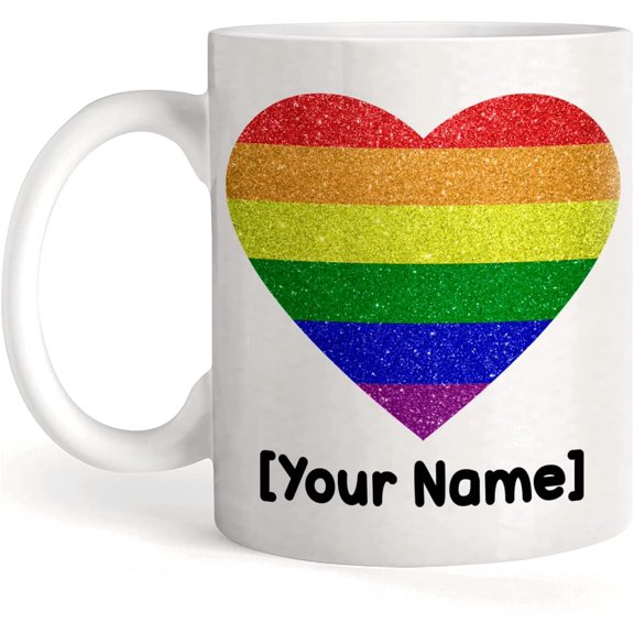 Personalized Coffee Mugs, Glitter Heart Mug, Customized Novelty Cup, Name Custom Hot Cold Ceramic Mug, Travel Home Office Kitchen Use, Gifts For Birthday Christmas New Year Valentine