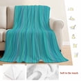 thumbnail image 5 of Turquoise Stripes Blanket Soft Cozy Warm Throw Blanket for Couch, Plush Fuzzy Flannel Fleece Blankets for Sofa, Modern Abstract Art Striped Farmhouse Bed Blankets Lightweight Gifts for Women, 30"x40", 5 of 9