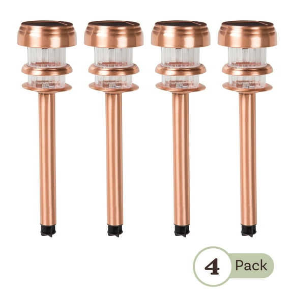 Pure Garden Solar Lights Outdoor Waterproof Garden Lights 4-Pack, Copper