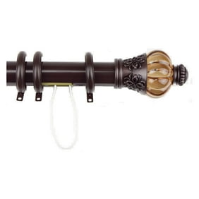Rod Desyne Decorative Traverse Rod With Rings Gemstone Finial