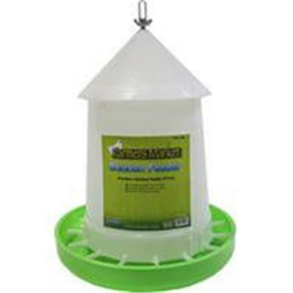 Ware Manufacturing 089383 17 lbs Chicken Feeder with Adjustment, White & Green