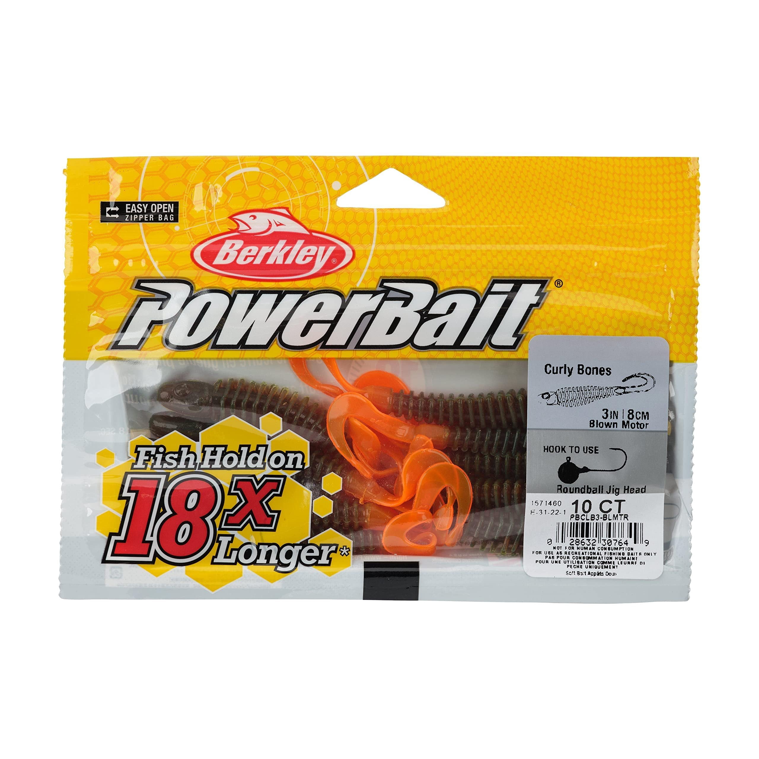Berkley PowerBait® Curly Bones, 3 in, Swimbaits, Blown Motor (10-count)