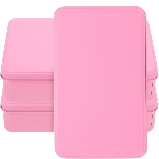 WORGEOUS 3pcs Caja de hojalata pequeña Rectángulo Vacío Caja de hojalata Contaños de hojalata Caja de hojalata con tapa