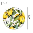 thumbnail image 2 of 10 Inch Wall Clock Battery Operated Silent Clock Decorative for Office, Kitchen, Outdoor, Living RoomLemon Fruit Flower Leaf Yellow Limon Beautiful Pattern, 2 of 4