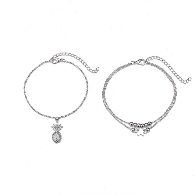 WREESH Bracelets pour Femmes Plage Cheville Amour Bijoux pour Femmes, Strass Smal