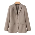 thumbnail image 3 of ZANZEA Women Solid Color Suits Long Sleeve Lapel Neck Casual Elegant Work OL Blazer, 3 of 16