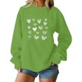 thumbnail image 4 of Mceream Valentines Chandails en Molleton pour Femmes Mode Imprimé Cœur Graphique Manches Longues Chemises Surdimensionnées Col Rond Chandail Tops Grande Taille Vert P, 4 of 5