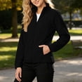 thumbnail image 3 of yillto Fleece Jacket Women Zip up Lightweight Soft Warm Winter Jackets for Women with Pockets Hiking Coat, 3 of 6
