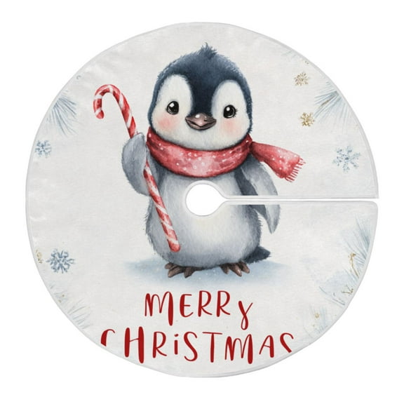 RMDQTR Festive Christmas Tree Skirt47.2x47.2in - Holiday Home Decor for Xmas Party Christmas Cute Baby Penguin