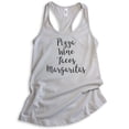 thumbnail image 1 of Pizza Wine Tacos Margaritas Tank Top, Ladies Racerback Tank Top, Pizza Tank, Tacos Tank, Margaritas Tank, Silver Gray, Small, 1 of 3