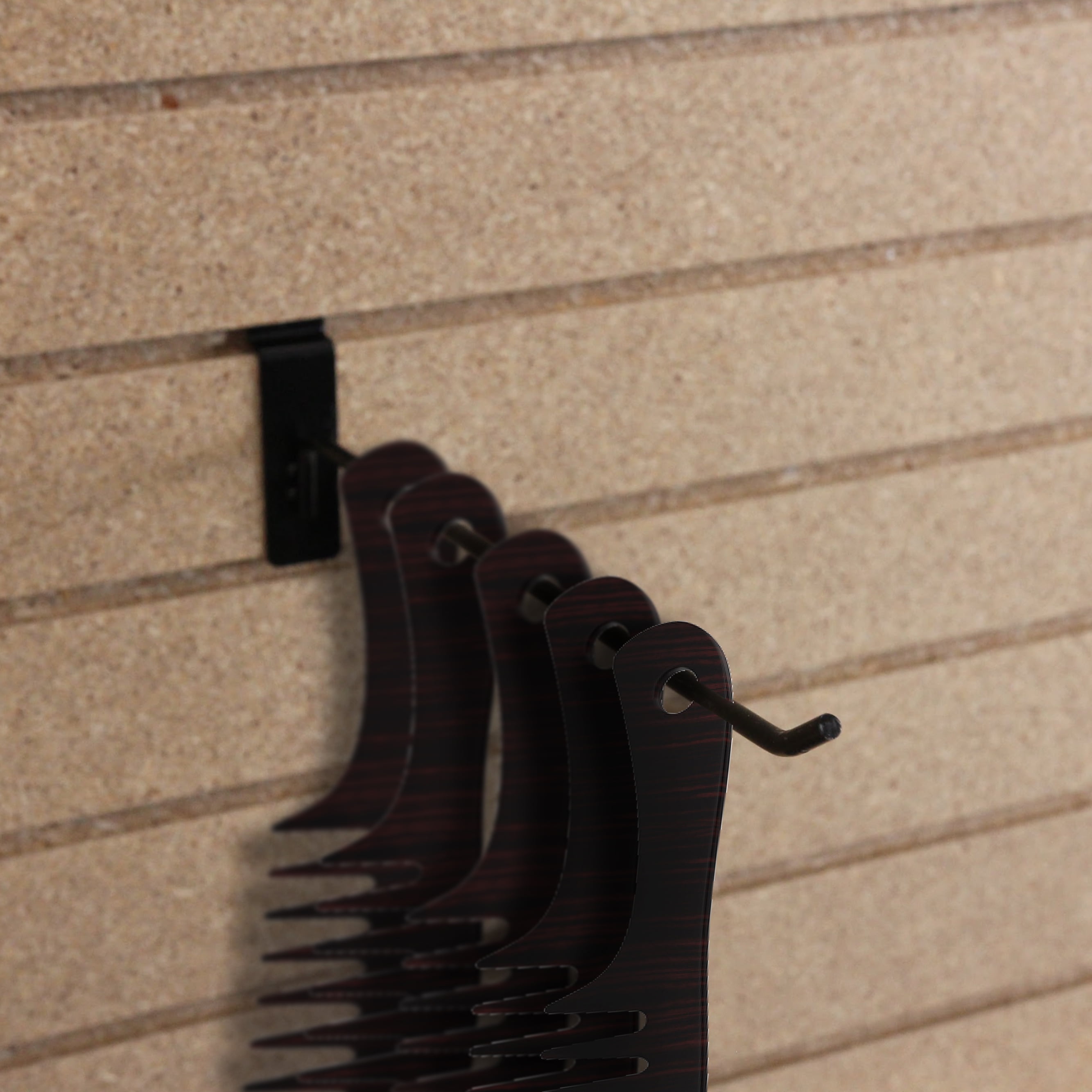SSWBasics 12 inch Black Peg Hook for Slatwall - Pack of 50 - Metal Display Hooks for 3” on Center Slatwall