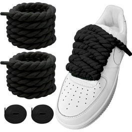 Nogis Cotton Rope Shoelaces 10mm Thick 140cm Length for Shoes Boot Laces Elastic Laces Ideal Thick Rope for SneakersBlack Size 55