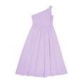 thumbnail image 3 of Miutii Kids Girls One Shoulder Evening Gown Lace Chiffon Christmas Party Dress Backless Ball Gown Lavender 16, 3 of 5