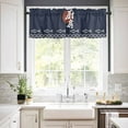 thumbnail image 2 of Navy Blue Valances for Windows Farmhouse Kitchen Curtains Valances Rod Pocket Valance Curtains for Kitchen Windows Country Japanese Style Fish Animals Sea Wave Window Valances for Bathroom 42"x12", 2 of 6