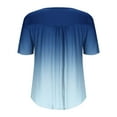 thumbnail image 5 of Ohufall Blouses Grande Taille pour Femmes Chemises à Manches Courtes Plissées Col Rond Décontracté, 5 of 5