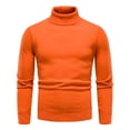 thumbnail image 3 of DHFJKG Mens Turtleneck Knitted Base Pullover Sweaters Slim Fit Solid Color Long Sleeve Layering Tops With Ribbing Edge Knitwear Comfort Jumper Tops, 3 of 4