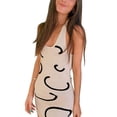 thumbnail image 3 of Okbabeha Printed Halter Dress, Slim Fit Sleeveless U-shaped Neck One-piece, 3 of 6