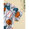 thumbnail image 6 of Spewahor Baby Girls Boys Summer Romper Short Sleeve Baseball Hat Gloves/Baseball Floral Print Playsuit, 6 of 9