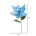 thumbnail image 2 of Vickerman OF160942 Sky Blue Poinsettia Flower Stem, 26 & 13 in., 2 of 3