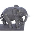thumbnail image 4 of 11" x 6" Brown Polystone Elephant Sculpture, by DecMode, 4 of 8