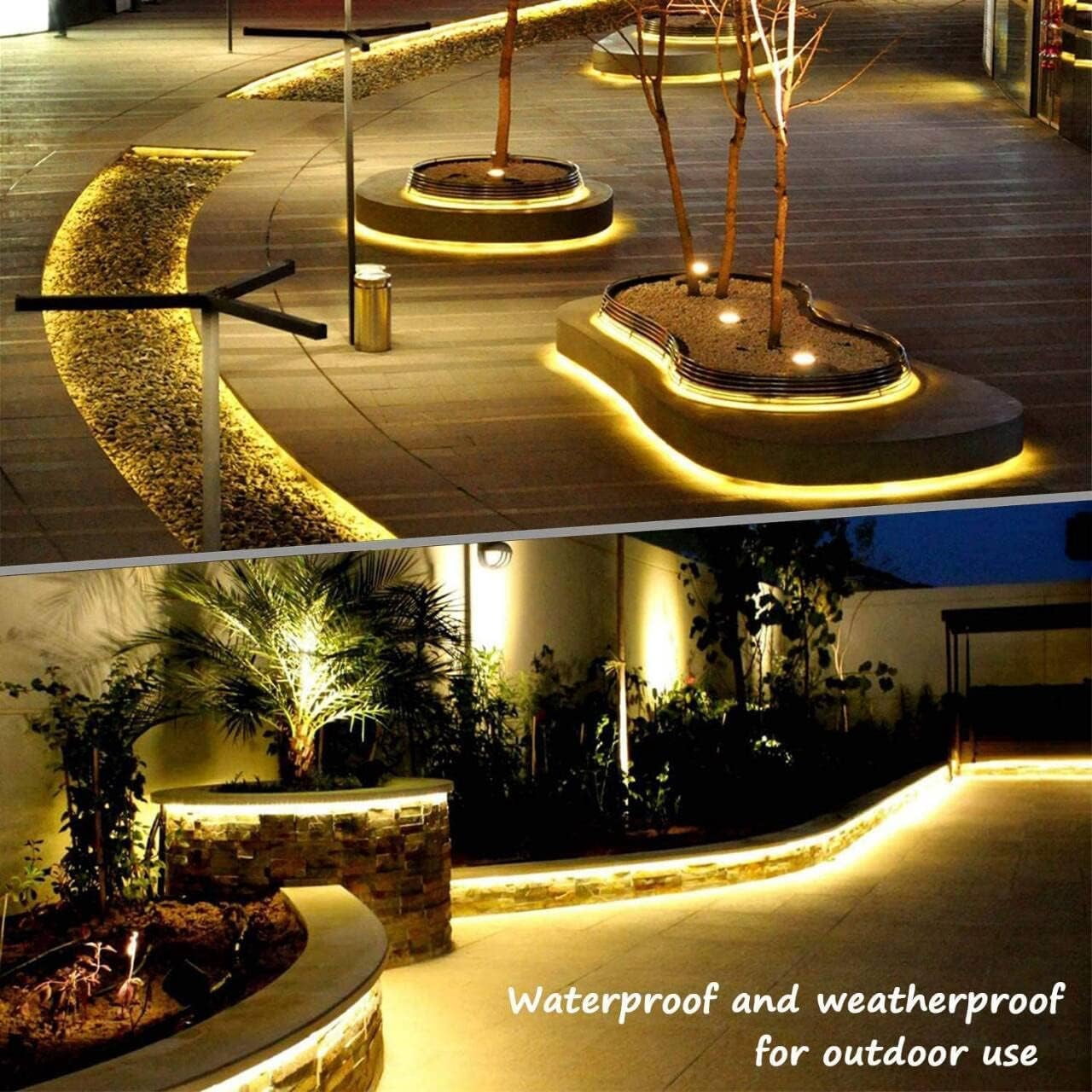 Warm White Neon Light Strip 18FT Flexible Neon Rope Lights Indoor Outdoor Led Strip Lights Waterproof 120LEDs/M AC 110VPlug and Neon LED Lights for Bedroom Home Commercial Lighting