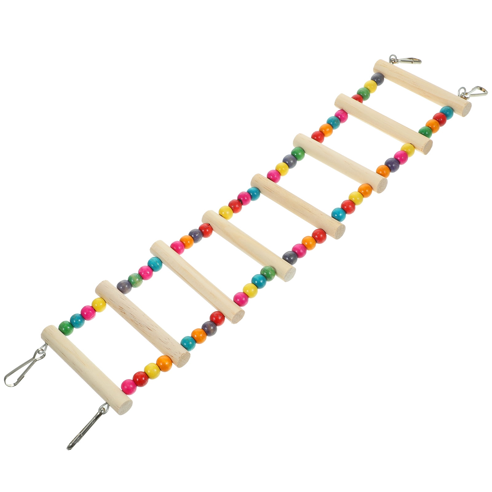 OUNONA Assorted Color Wooden Bird Ladder with Multi Layer Design for Parrot Climbing and Resting