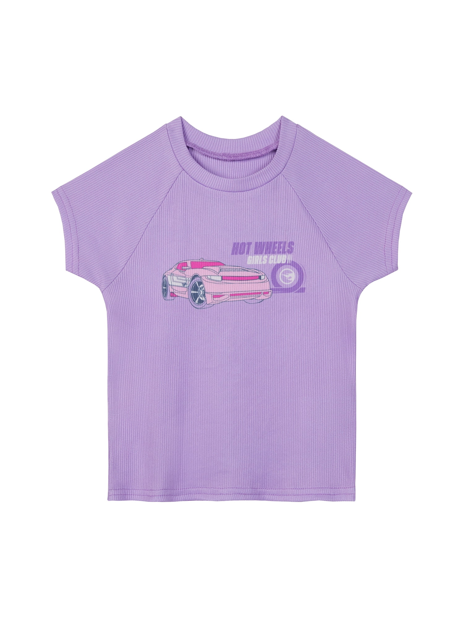 Hot Wheels Girls Short Sleeve Snug Fit Sleep Top and Pants Pajama Set, 2-Piece, Sizes 4-10