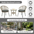 thumbnail image 3 of 3-Piece Outdoor Furniture Sectional Sofa Set,Patio PE Wicker Conversation Sets with Beige Cushions,Top Glass,Lounge Chair for Garden, Deck, Poolside, 3 of 7