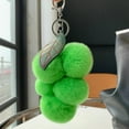 thumbnail image 2 of Cute Grape-Shaped Backpack Keychain - Flocking Fabric Fruit Pendant Accessory, 2 of 5