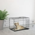 thumbnail image 2 of Dog Crate, Wire Kennel with Divider Panel, Metal Cages with Double Door, Leak-Proof Pan Tray, Folding Portable Pet Dog Cage for Indoor Outdoor Travel (Black, 48"), 2 of 7