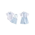 thumbnail image 2 of BemeyourBBs 2Pcs Newborn Baby Boy Baptism Day Gentleman Outfit Summer Clothes Lapel Neck Short Sleeve Button Down Bowtie Shirt Romper and Suspender Shorts Set, 2 of 9
