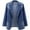 Blue, variant on Vivianyo HD women jean jacket Women's Denim Jacket for Spring and Fall Women's Fashion Color Lapel Look Slimmer Sleeve Denim Jacket