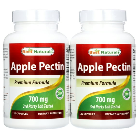 2 Pack Best Naturals Apple Pectin 700 mg 120 Capsules