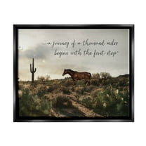 Journey Begins With First Step Scenery Animals & Insects Graphic Art Jet Black Framed Art Print Wall Art