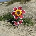 thumbnail image 2 of In the Breeze 2662 — 12 Inch Paisley Sunflower Wind Spinner with Leaves - Colorful Flower for your Yard and Garden, 2 of 6