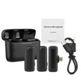 thumbnail image 2 of Wirelesss Lavalier Lapel Microphone for Phone, Cordless Omnidirectional Microphone for Video Recording, Game Live Streaming, Interview, Podcast Vlog, YouTube with Charging Case, 2 of 7