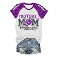 thumbnail image 4 of Trendfront Womens Football Mom Graphic T Shirts Crewneck Short Raglan Sleeve Sparkle Sports Casual Tee Tops, 4 of 5
