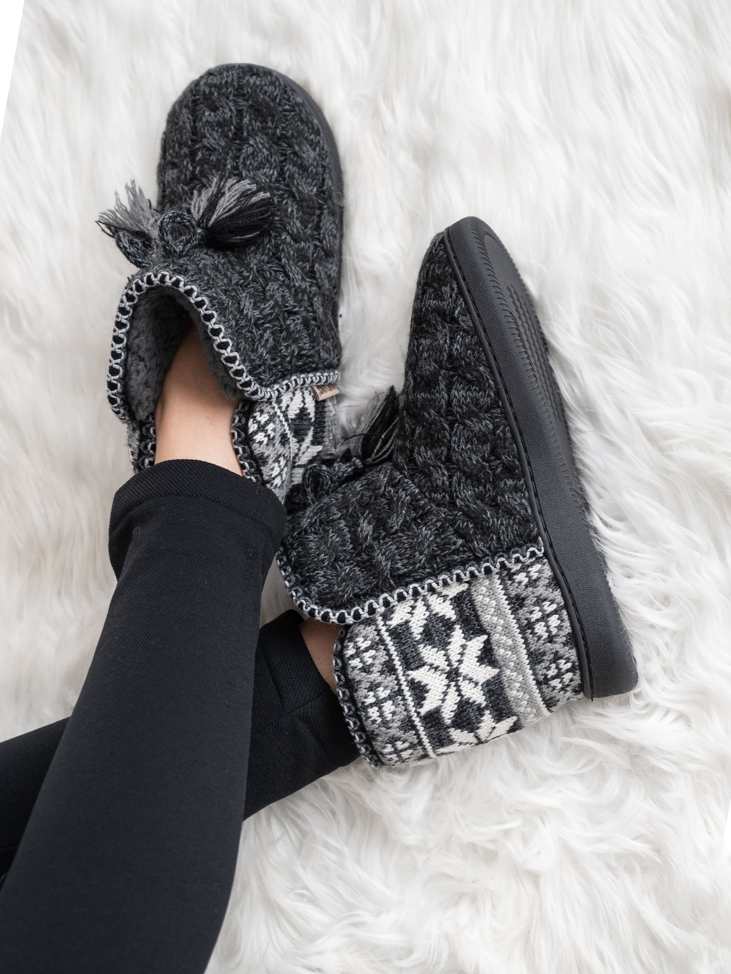 Muk Luks Women's Knit Back Bootie Slipper