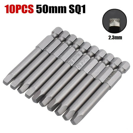 

BCLONG 10Pcs Sq1-Sq5 Square Head Screwdriver Bits Set Hex Shank Magnetic Screwdriver