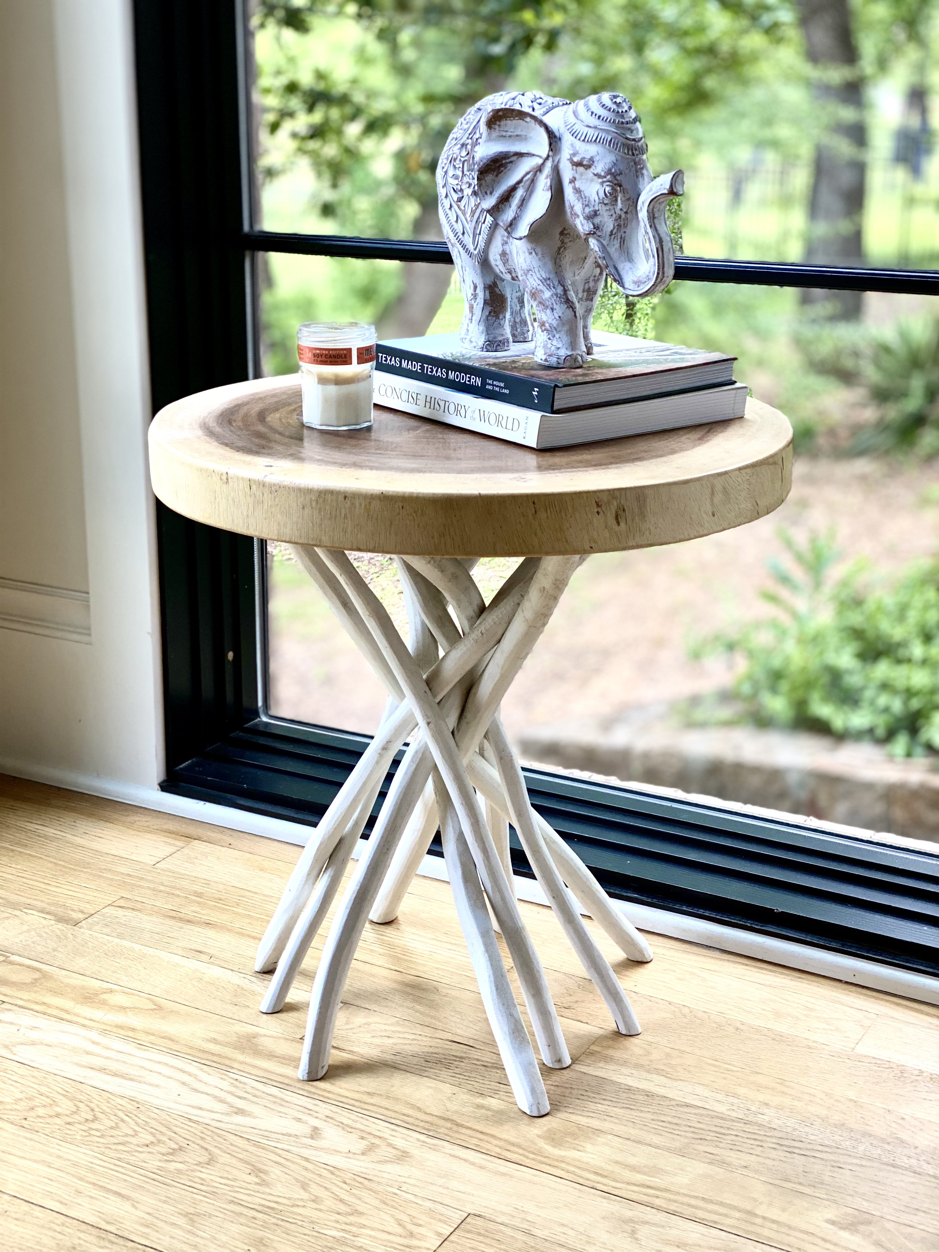Posh Pollen Samuel Solid Wood Side Table Walmart