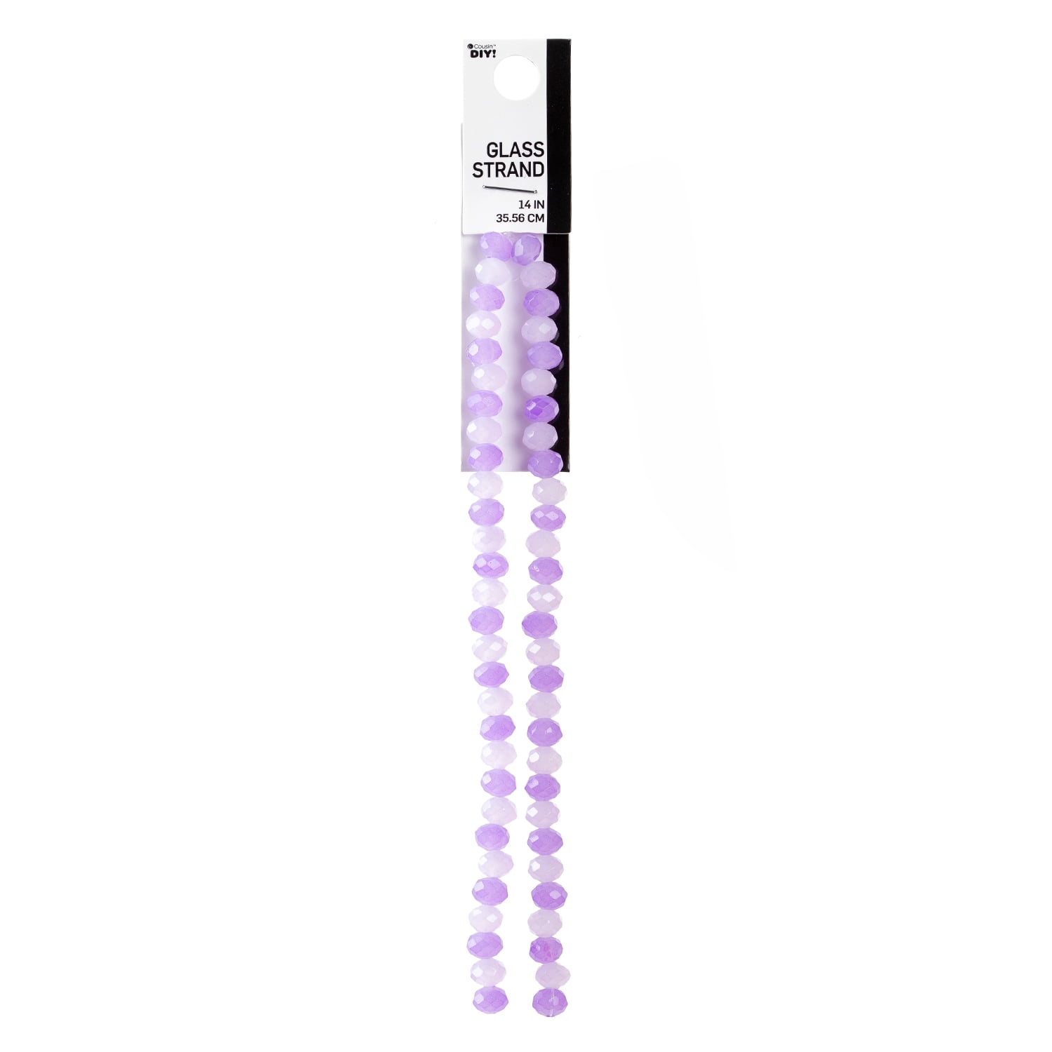 (2 pack) Cousin DIY Glass Rondelle Beads 2-Strand 2-Tone Purple 8mm 14 Inch 58 Piece Model 69995929