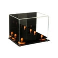 thumbnail image 5 of Mini Football Helmet Display Case (not Full Size) Clear Acrylic Plexiglass with Mirrored and Orange Risers (A003-OR), 5 of 7