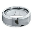 thumbnail image 2 of Tungsten Nevada The Silver State Band Ring 8mm Men Women Comfort Fit Gray Step Bevel Edge Brushed Polished, 2 of 4