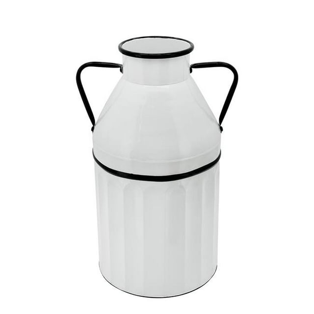 Sagebrook Home 16320-02 18 in. Metal Milk Bucket, White