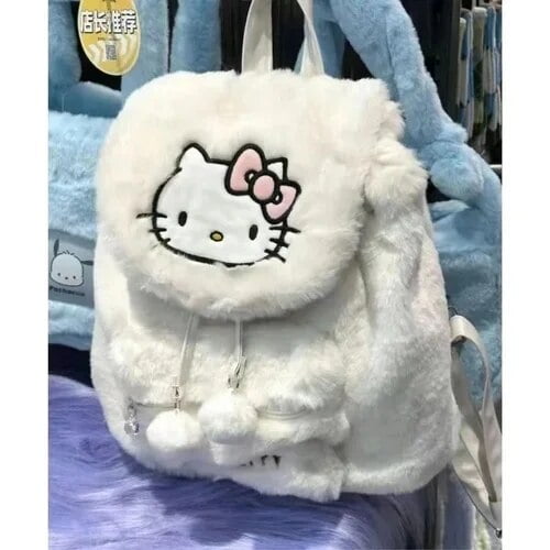 Hello Kitty My melody Kuromi anime peripheral cartoon cute plush backpack creative kawaii large capacity school bag wholesale