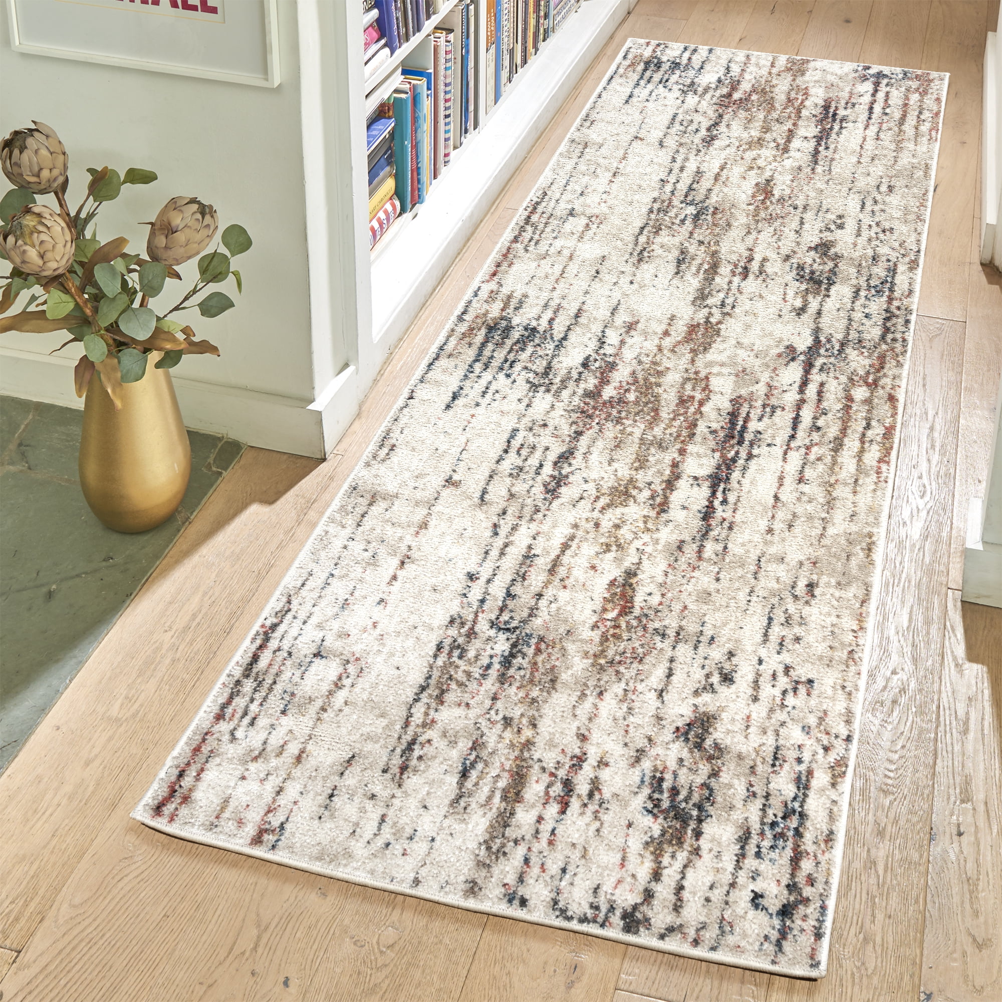 Gertmenian Heirloom Corah Modern Abstract Ivory Indoor Area Rug, 2x8 Runner