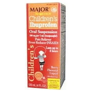 Major Kid's Ibuprofen Oral Suspension Reduces Pain & Fever, Berry, 2-Pack