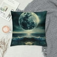 thumbnail image 2 of Wuche Sea Throw Pillow Covers Full Huge Moon Landscape Ocean Wave Scenic Night Sky Cloud Rain Bubble  Decor Comfortable Soft Bedroom Indoor Room Office Square Pillow Covers Multiple specifications, 2 of 5